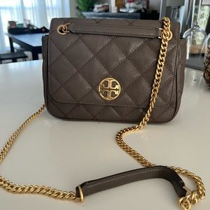 Tory Burch Willa cross body convertible bag in taupe